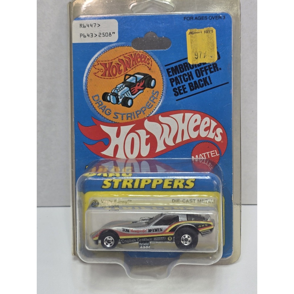 1977 Hot Wheels Drag Strippers Vetty Funny on Patch Card With Protector